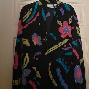 COPY - Alfred Dunner, sheer flower zip up blouse
